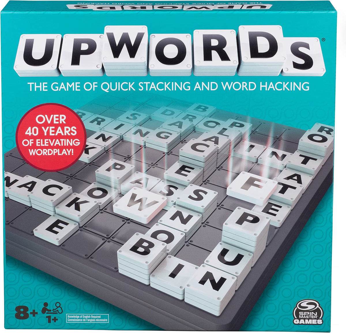 Spin Master Upwords Stackable Word Game with Rotating Board