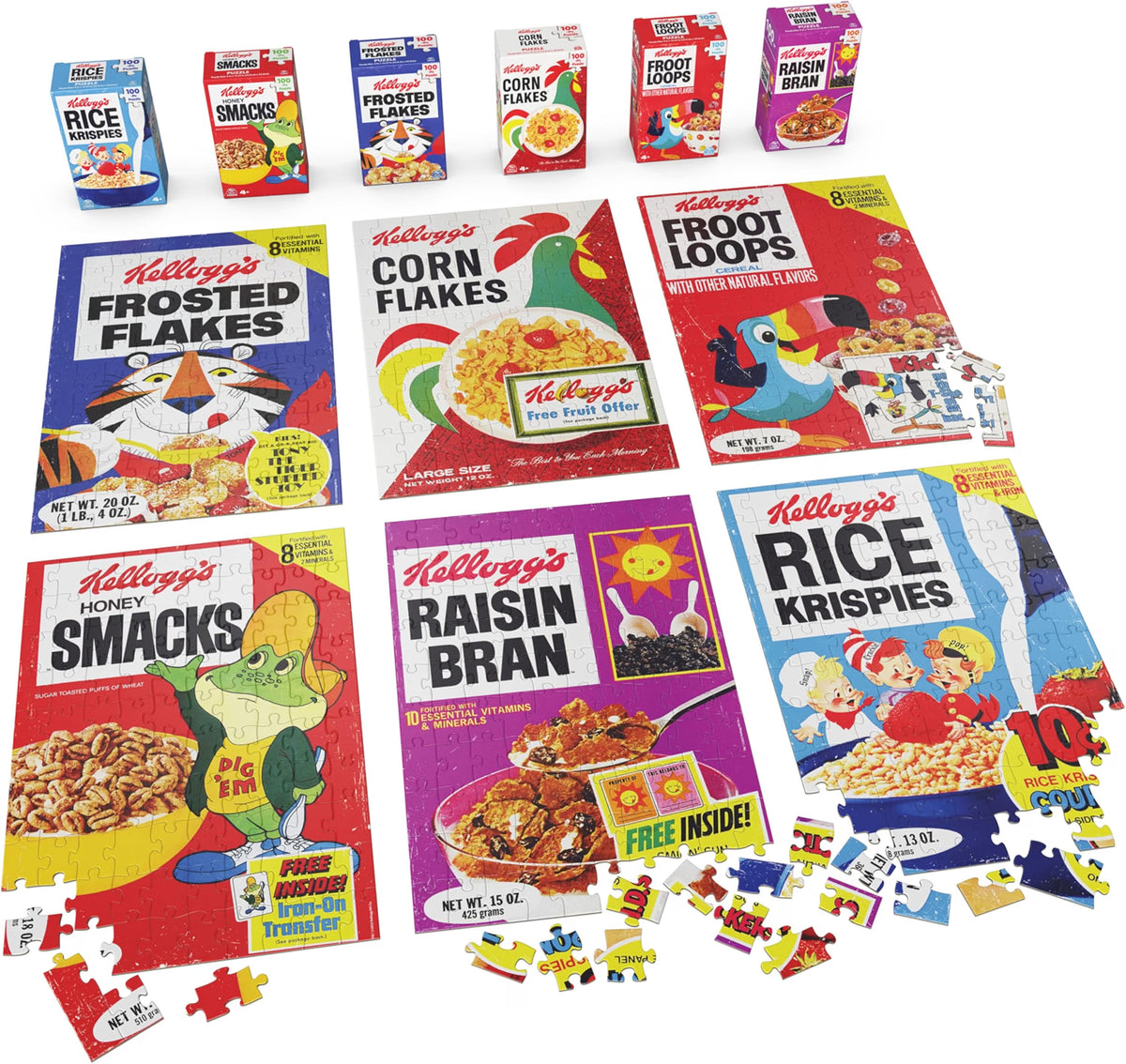 Spin Master Kellogg's Cereal 6-Pack 100-Piece Puzzle Set