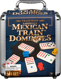 Spin Master Mexican Train Dominoes Set in Aluminum Carry Case