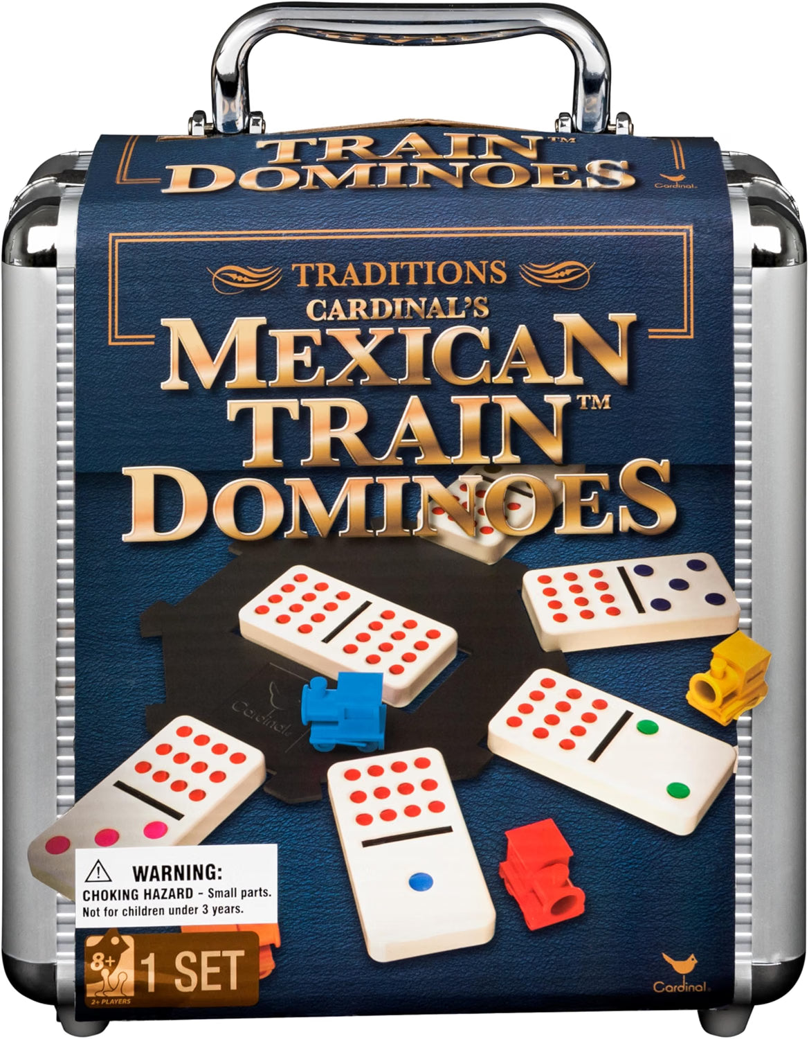 Spin Master Mexican Train Dominoes Set in Aluminum Carry Case