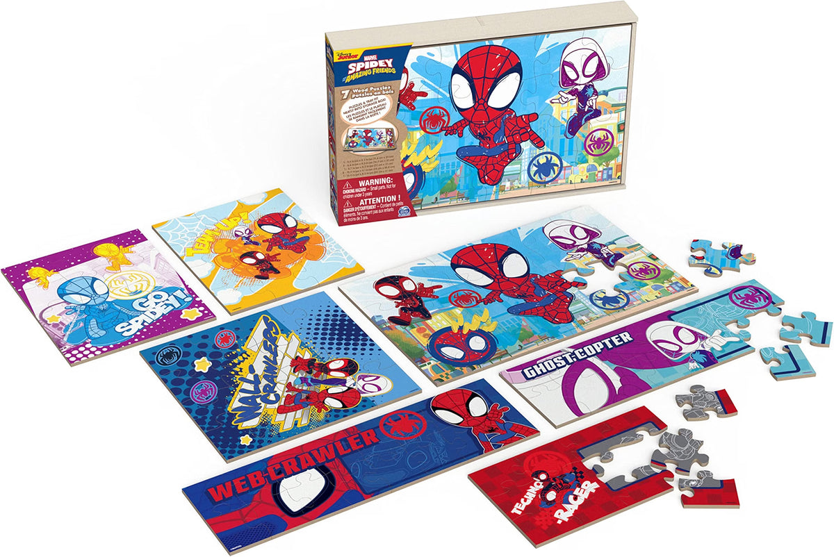 Spin Master Spidey & Friends 7-Pack Wood Puzzle