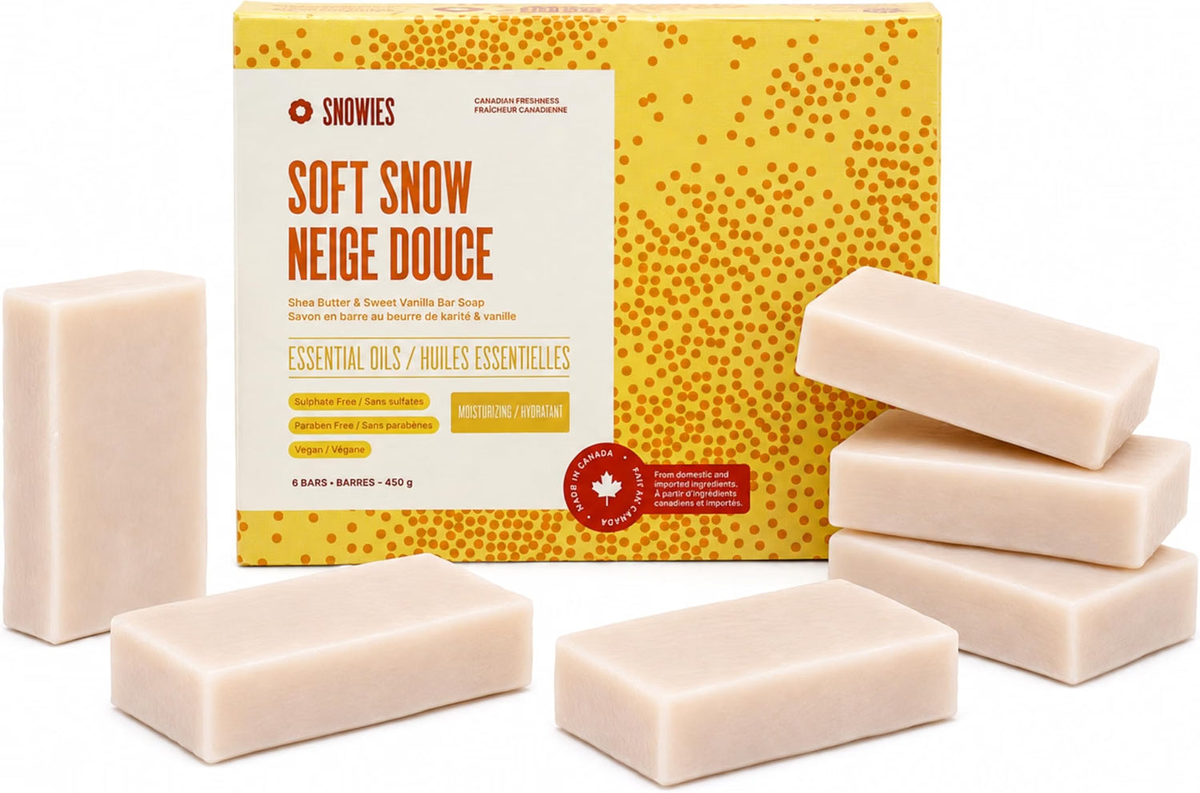 Snowies Soft Snow Bar Soap Vanilla 6 x 75g