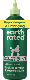 Earth Rated 3-in-1 Detangling Deodorizing Oatmeal Dog Shampoo and Conditioner White Tea and Basil Scent 473 ml